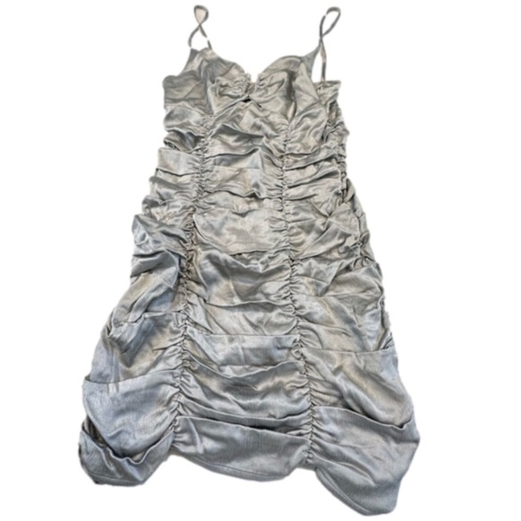 NWT ZARA Ruched Satin Effect Bodycon Minidress - Picture 10 of 16